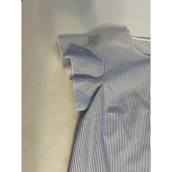 Draper James Cloister Stripe Flutter Top Blue With White Stripes Cotton Size 6 - Picture 10 of 16
